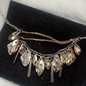 Smoky Crystal Pendant Statement Necklace